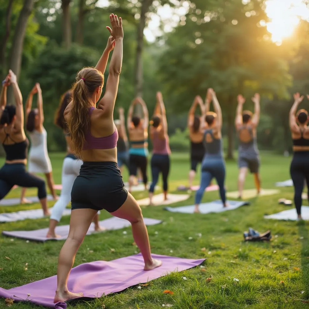 Sessione di fitness all'aperto